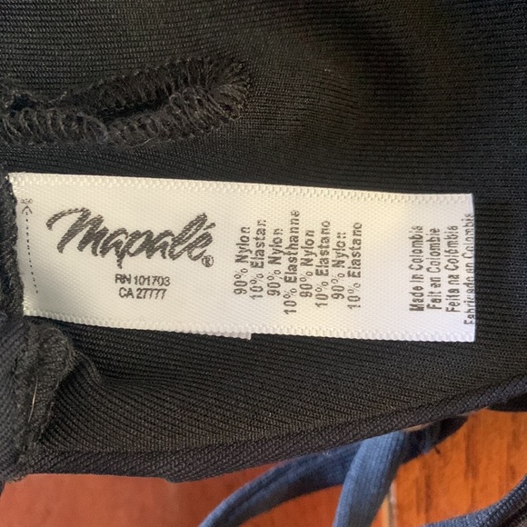 MAPALE 6968 MONOKINI TOP BLACK  WITH GOLD HARDWARE SIZE L NEW - Picture 4 of 9